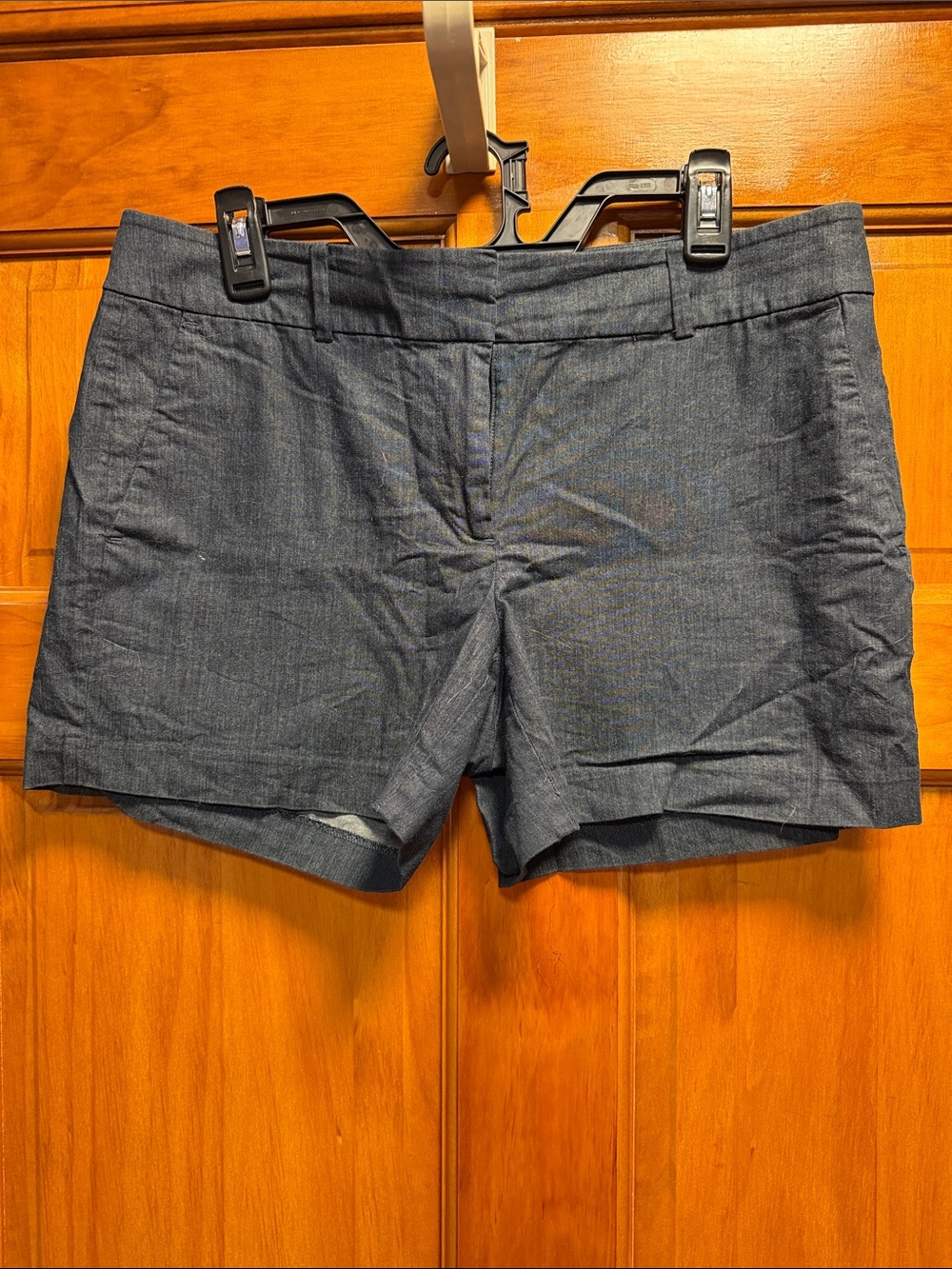 Ann Taylor Factory Chambray High Waist Shorts - Blue